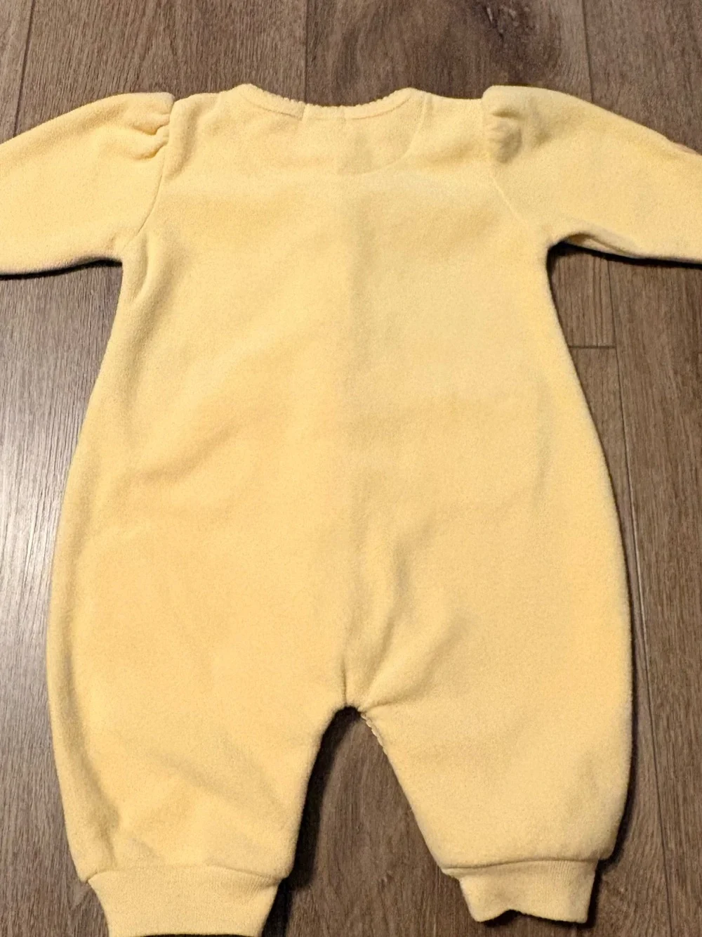 Carter's Soft Yellow Fleece Floral Footed One-Piece